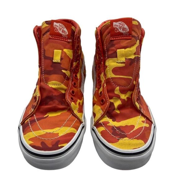 Vans Sk8-Hi Top Orange Camo Skate Shoes Sneakers W-7 M- 5.5 - Picture 1 of 11